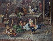 Jenny Hoppe The chicken family Sweden oil painting artist